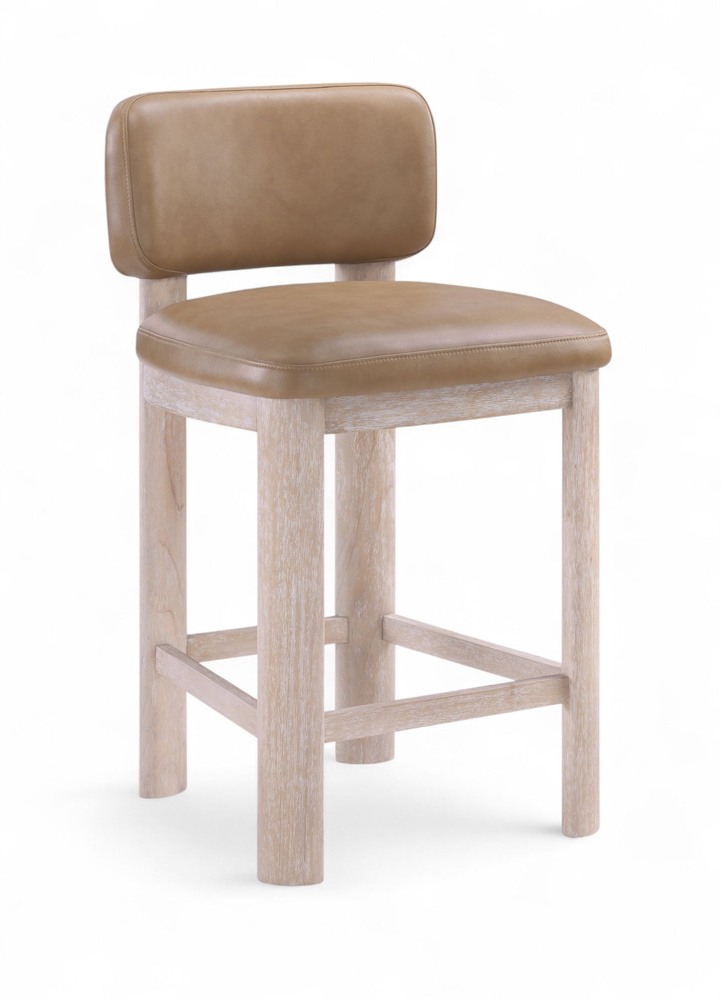 Paloma - Vegan Leather Upholstered Counter Stool (Set of 2) - Tan