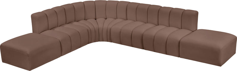 Arc - Faux Leather 7 Piece Corner Modular Sofa