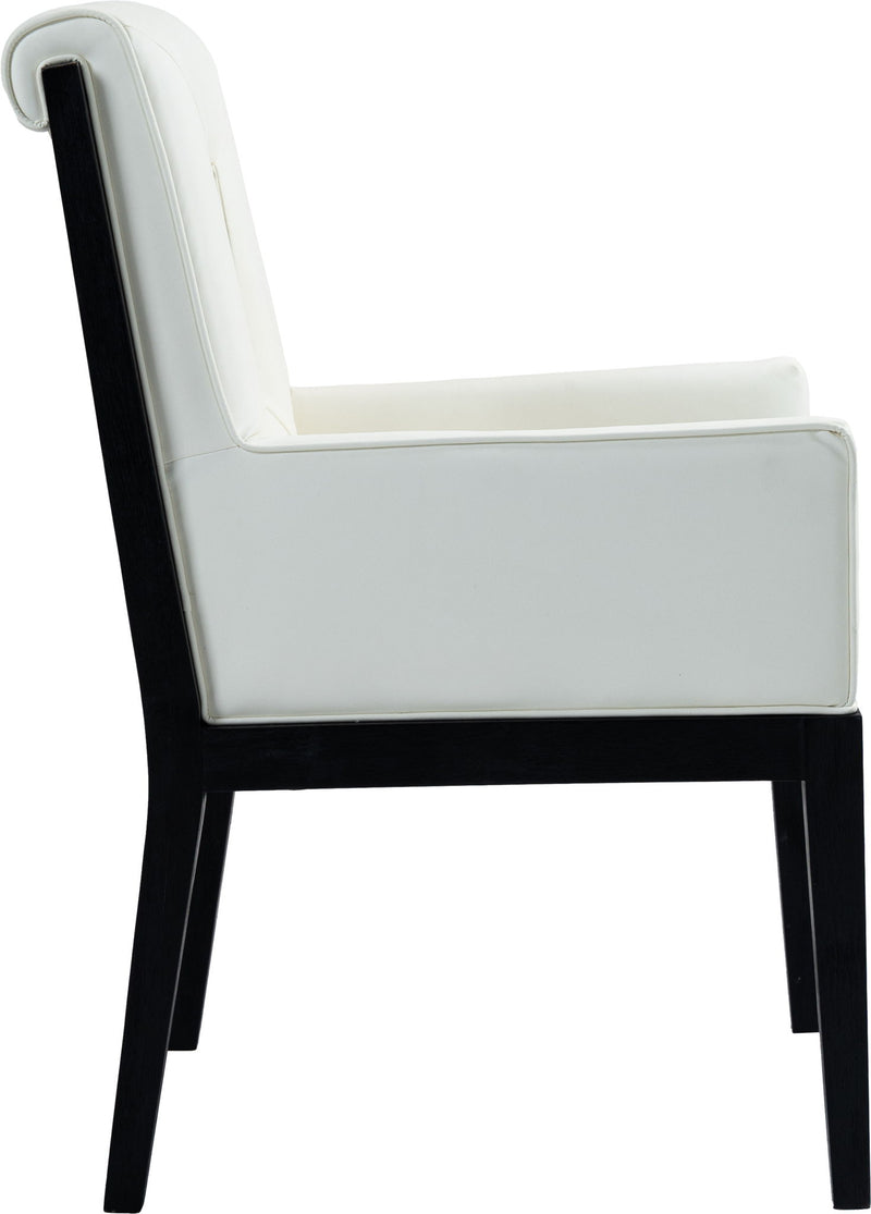 Gwendolyn - Faux Leather Dining Arm Chair With Black Frame