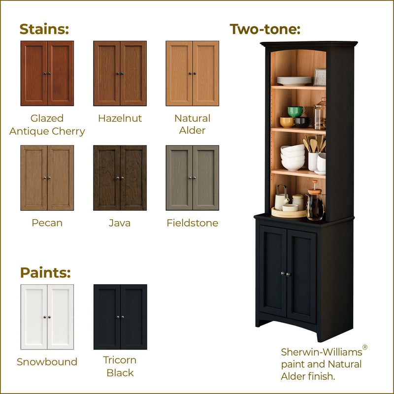 McKenzie - 60'' H X 48'' W Alder Bookcase - Glazed Antique Cherry