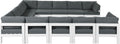 Nizuc - Outdoor Patio Modular Sectional 12 Piece - Grey - Fabric