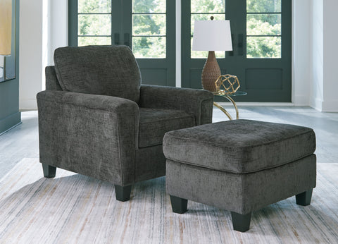 Black / 2 Pc. Chair, Ottoman