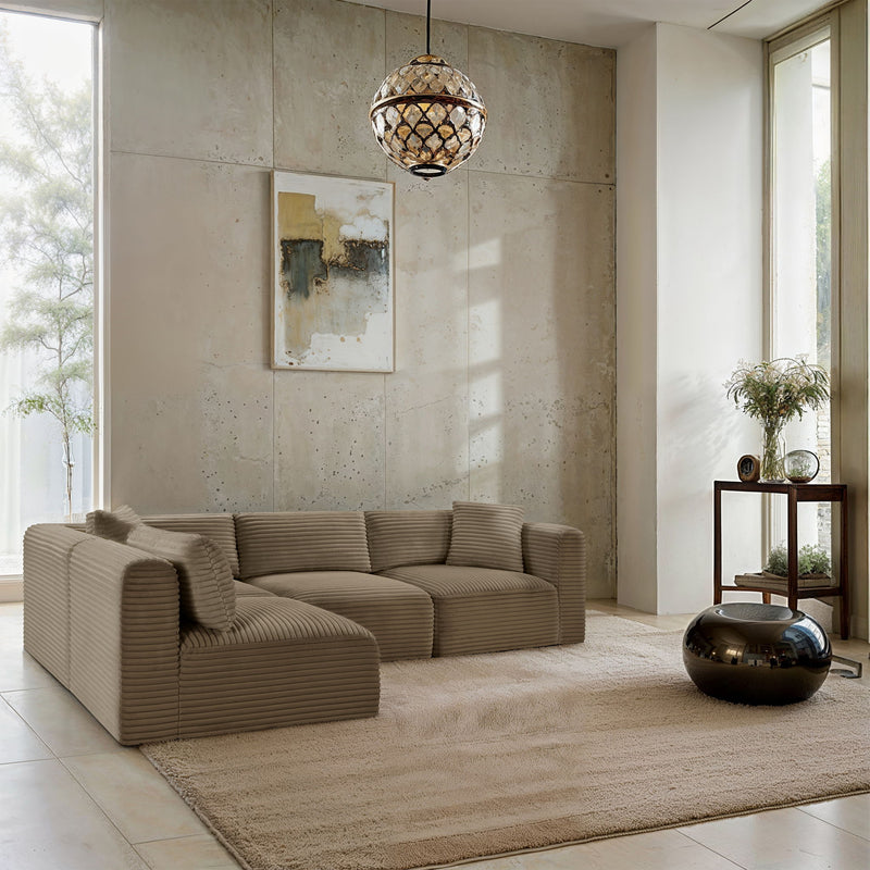 Shaggy - Fabric 4 Piece Modular Sectional