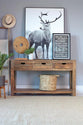 Esther - 3-Drawer Wood Console Table - Natural Sheesham