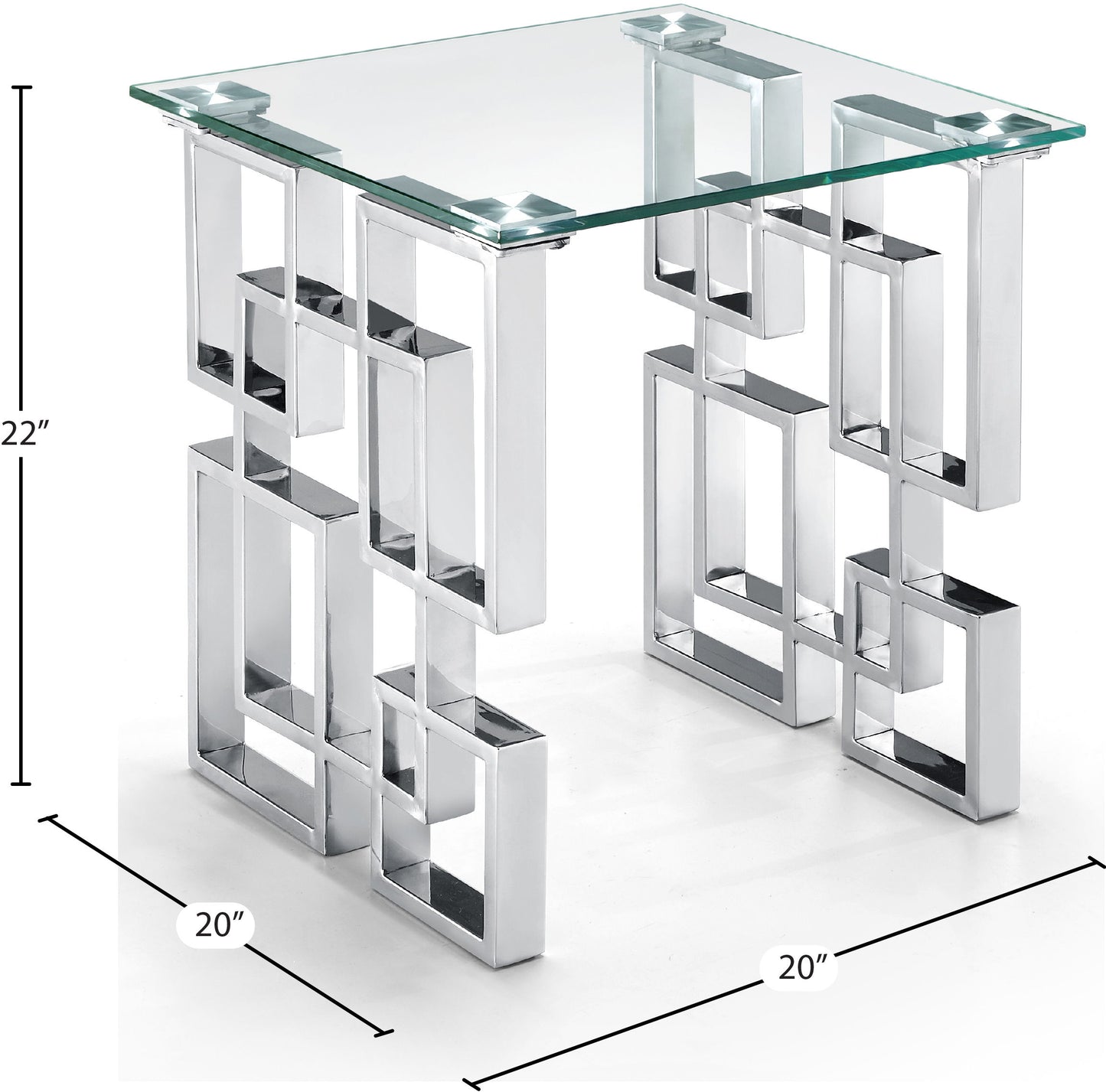 Alexis - End Table - Pearl Silver