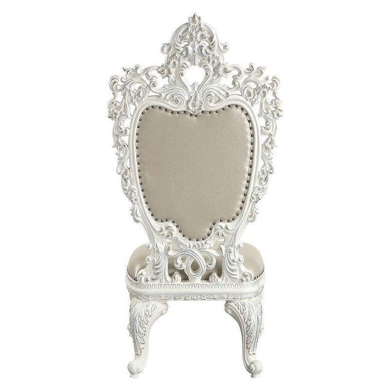 Vanaheim - Side Chair (Set of 2) - Beige Synthetic Leather & Antique White