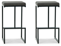 Strumford - Gray / Black - Tall UPH Barstool (Set of 2)