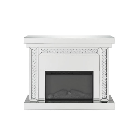 Nysa - 42" Fireplace - Mirrored & Faux Crystals