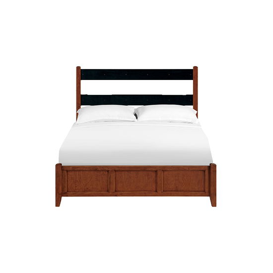McKenzie - Queen Upholstered Panel Storage Bed - Glazed Antique Cherry