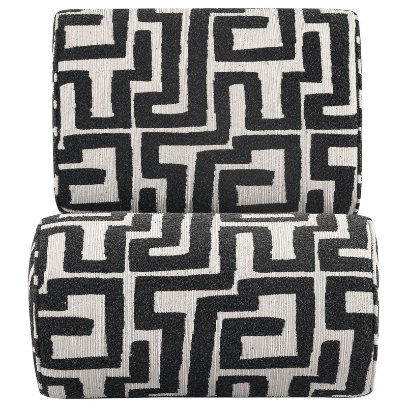 Eimer Geometric Jacquard Accent Chair Black
