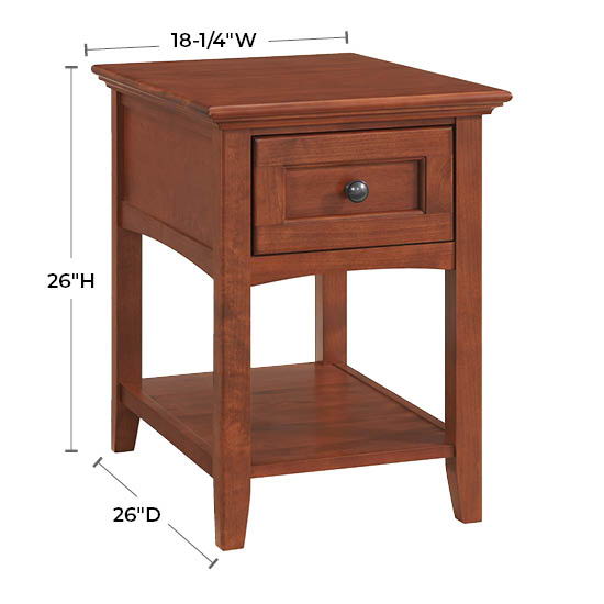 McKenzie - Chair Side Table - Glazed Antique Cherry