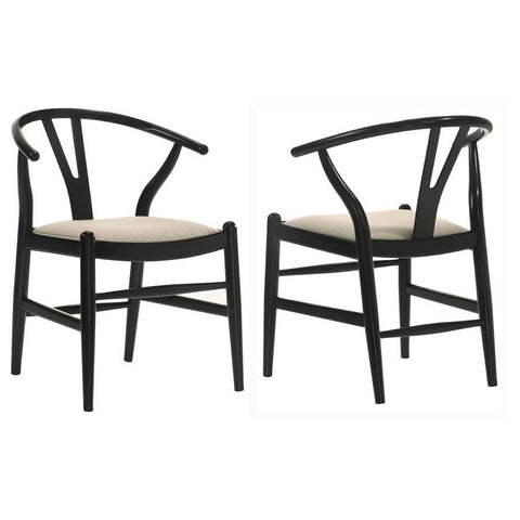 Dinah - Wood Wishbone Dining Side Chair (Set of 2) - Black