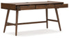 Lyncott - 3 Pc. - Home Office Desk, Chair, Bookcase - Brown