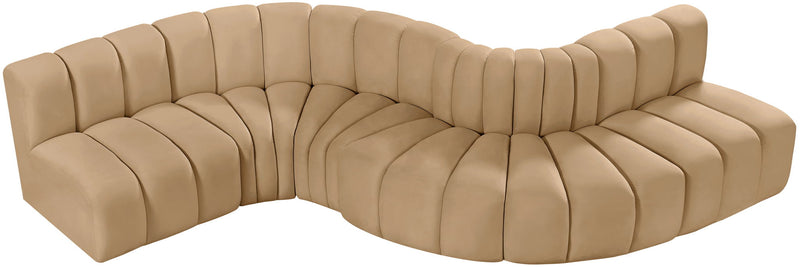 Arc - Velvet 6 Piece Curved Modular Sofa