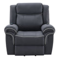 Domana - Power Recliner With Lift & Heating & Massage - Dark Blue Fabric