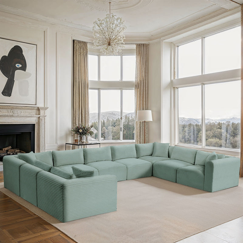 Shaggy - 9 Piece Modular U-Shaped Sectional