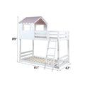 Solenne Twin Over Twin Bunk Bed - White & Pink Finish