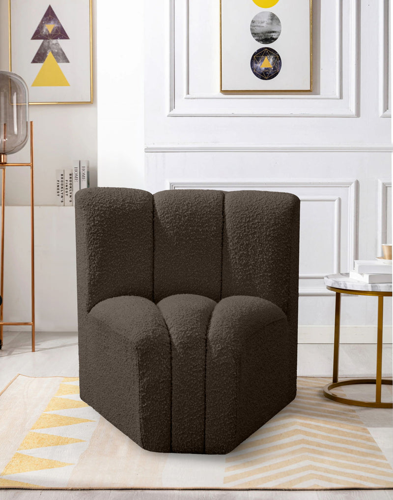 Arc - Boucle Fabric Curved Corner Chair