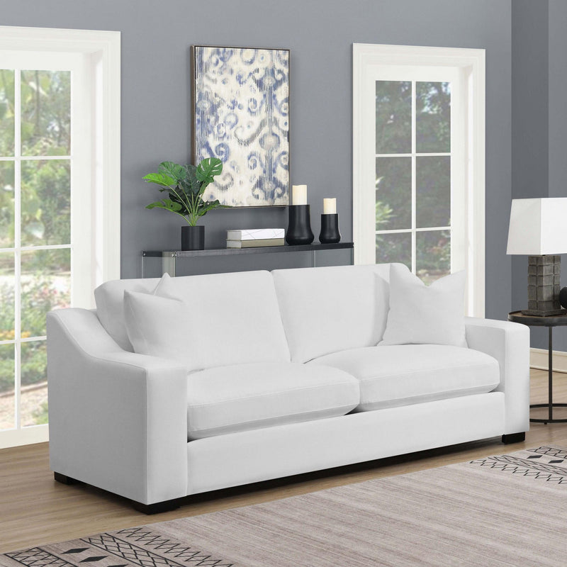 Ashlyn Upholstered Sloped Arm Sofa White