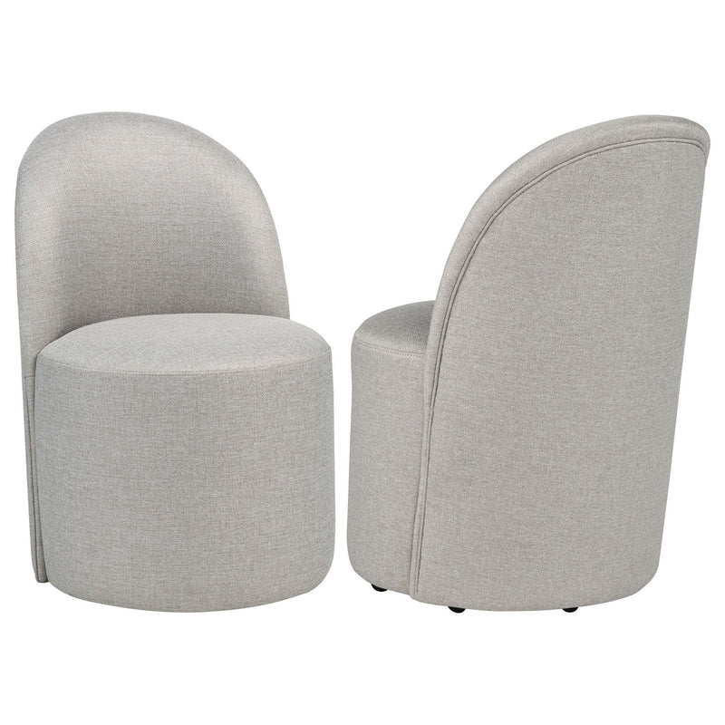 Aubrey Upholstered Barrel Dining Side Chair Beige (Set of 2)