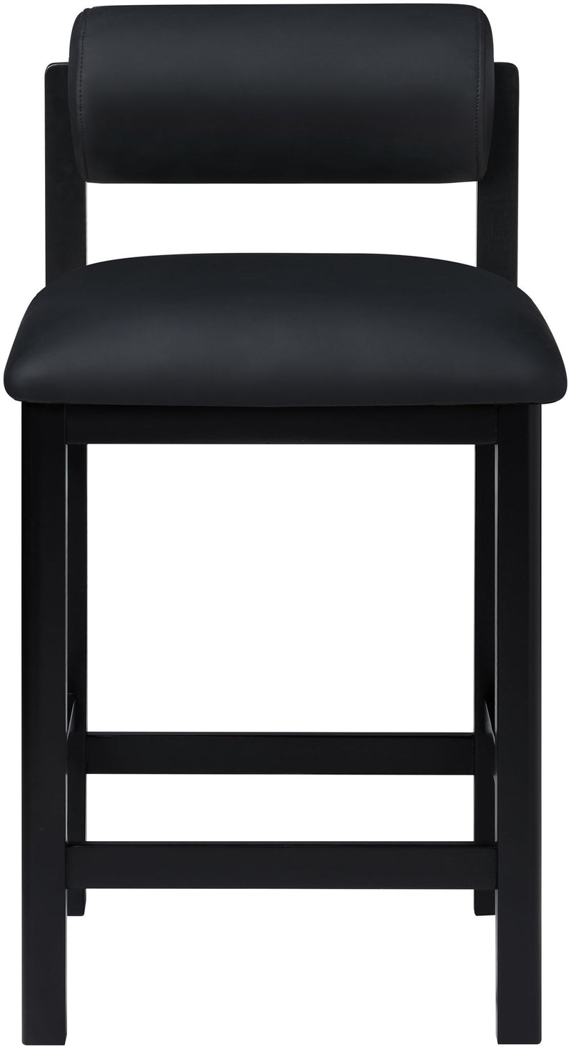 Roundhill - Faux Leather Counter Stool - Black Frame