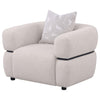Jeanette - Fabric Upholstered Round Arm Accent Chair - Beige