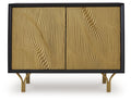 Tayner - Black / Gold Finish - Accent Cabinet