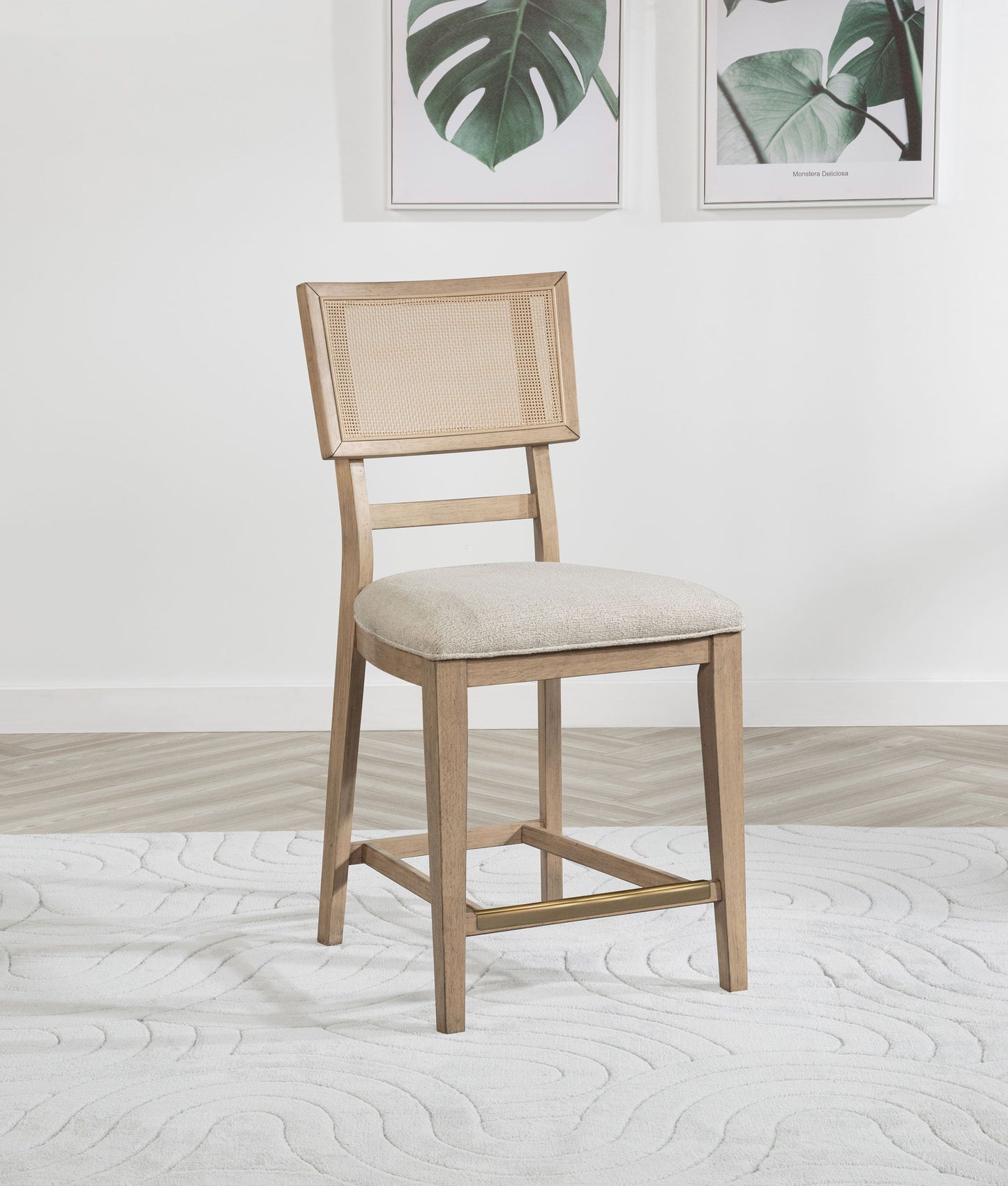 Kailani - Radio Weave Cane Counter Dining Side Chair (Set of 2) - Beige Oak