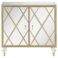 Astilbe - 2-Door Accent Cabinet - Mirror And Champagne