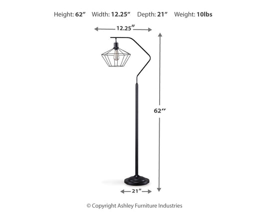 Makeika - Black - Metal Floor Lamp