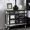 Varian II - Nightstand - Mirrored, Black & Sliver