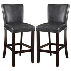 Alberton - Leatherette Upholstered Bar Chair (Set of 2) - Black