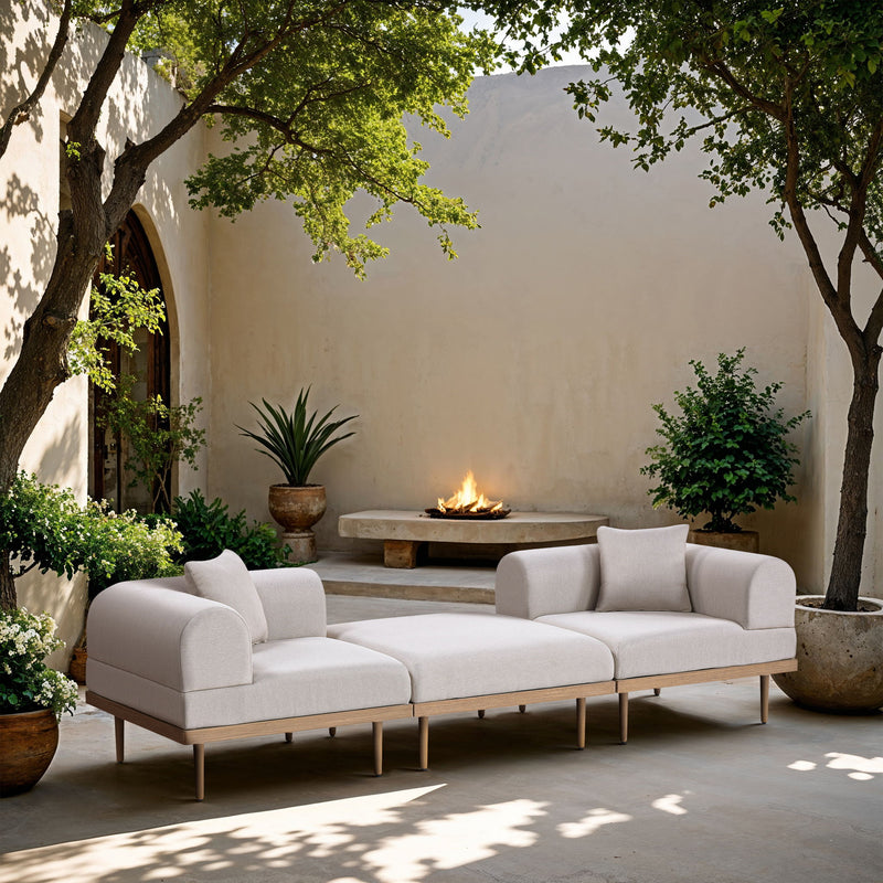 Laguna - 3 Piece 106.5" Outdoor Patio Modular Sofa With Backless Seat