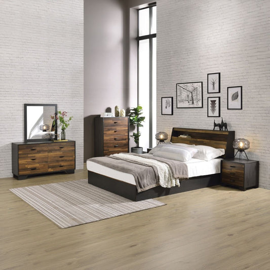 Eos - Mirror - Walnut & Black