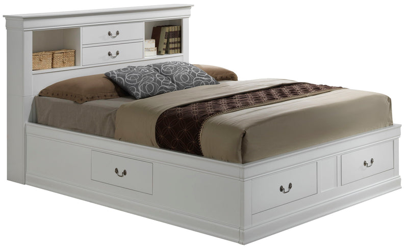 Traditional Style Bookcase Storage Bed
