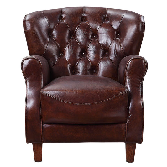 Brancaster - Accent Chair - Vintage Brown & Aluminum