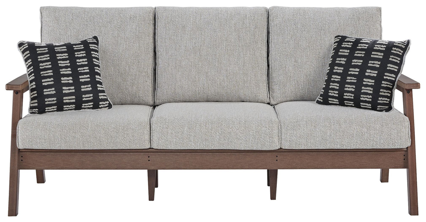 Emmeline - Brown / Beige - Sofa with Cushion