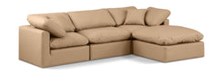 Indulge - Faux Leather 4 Piece Modular Sectional With Chaise - Tan