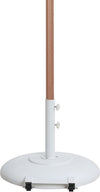 Fiji - Aluminum Patio Umbrella With Round White And Teak Base