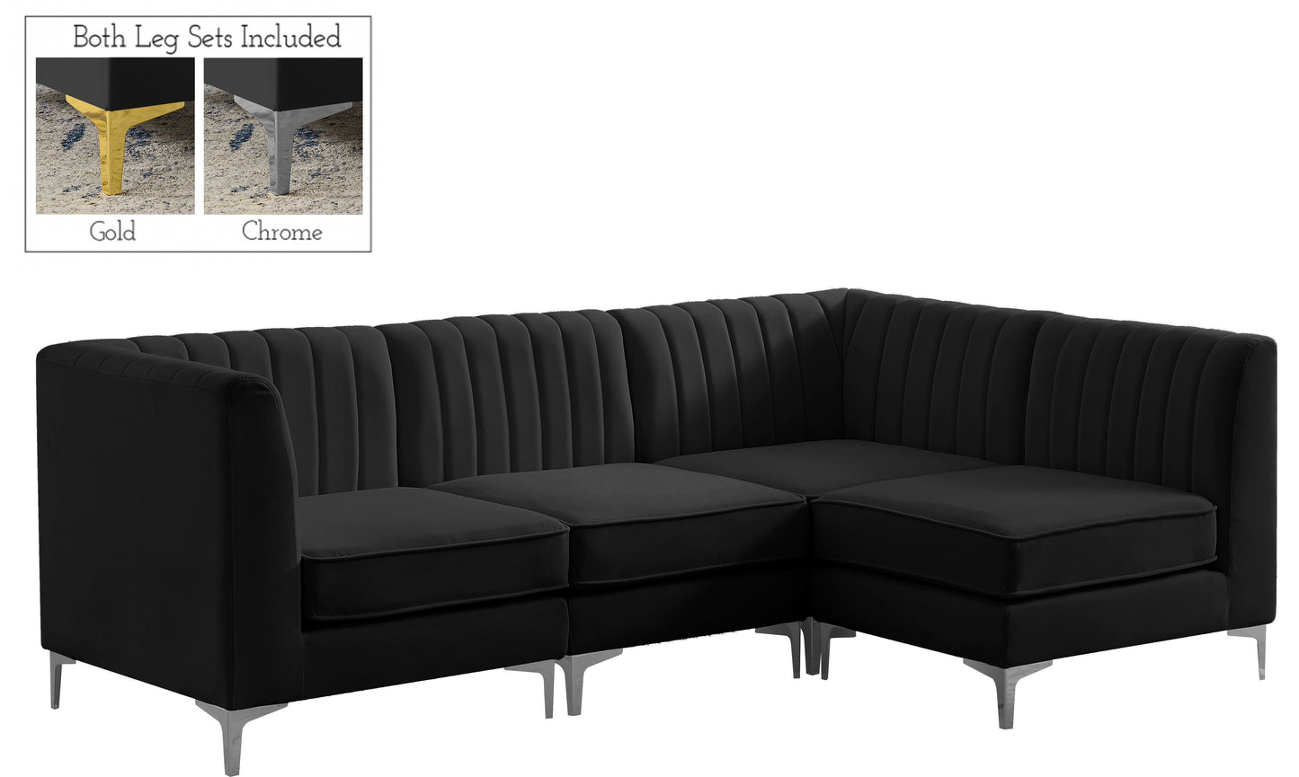 Alina - Modular Sectional - Black - Fabric