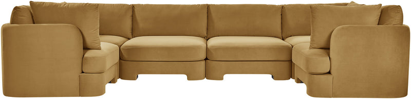 Hammond - Velvet Performance Fabric Upholstered 6 Piece U-Shaped Sectional