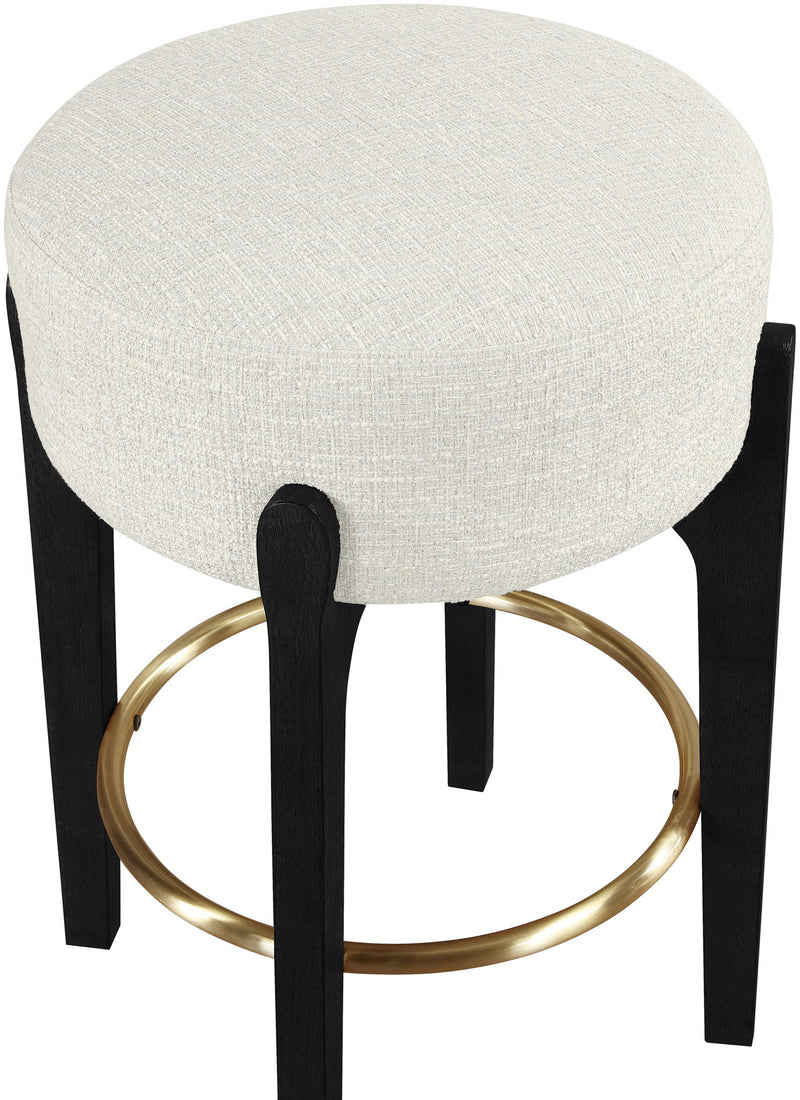 Torino - Backless Counter Stool With Brushed Black Base (Set of 2)