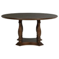 Landon - Round Wood Pedestal Dining Table - Rich Brown