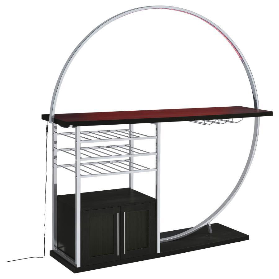 Risley - 2-Door Circular LED Home Bar With Wine Storage