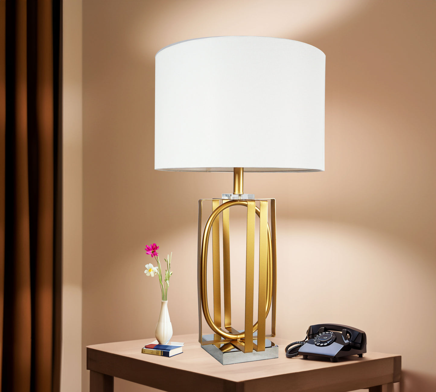 Table Lamp - Gold & White