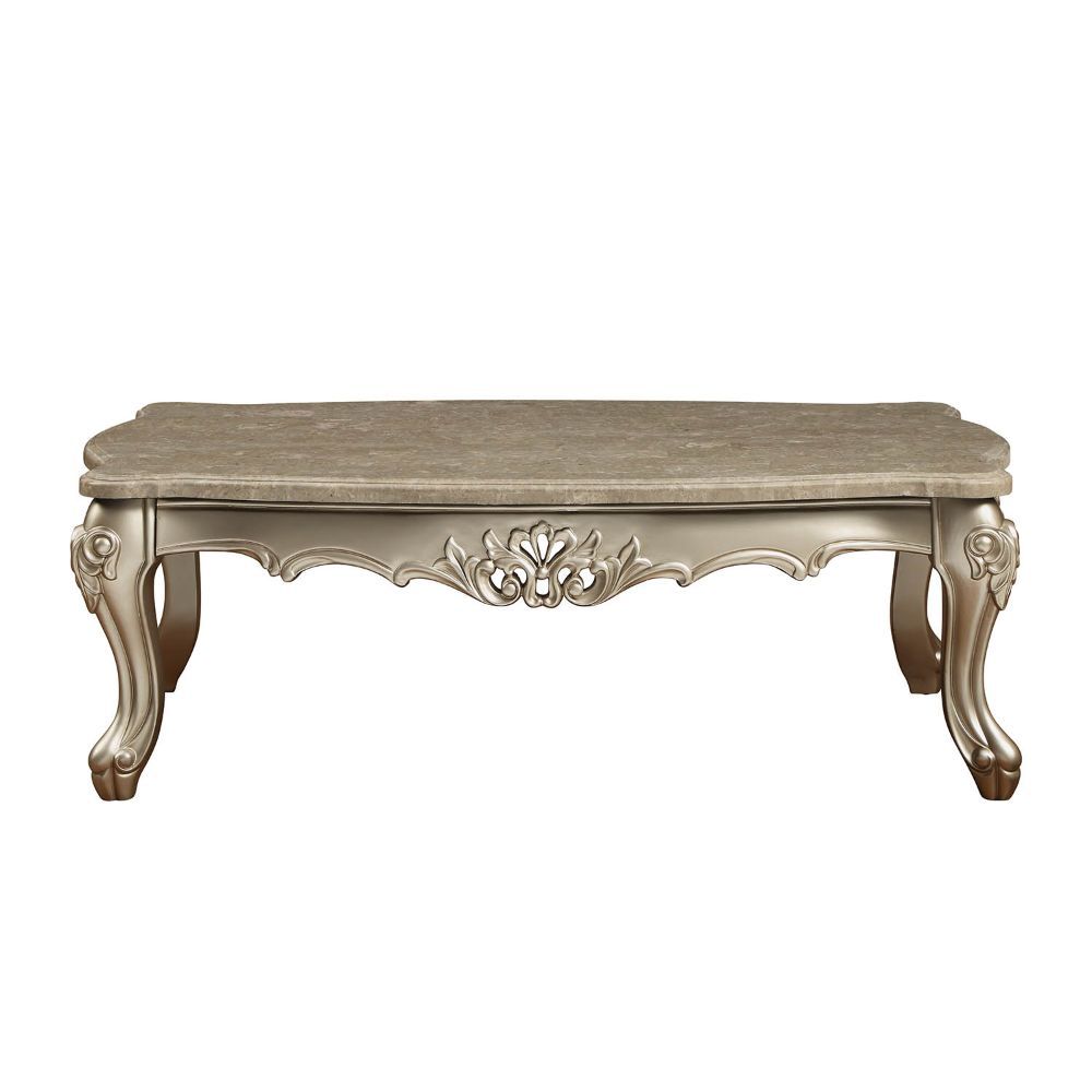 Ranita - Coffee Table - Marble Top & Champagne