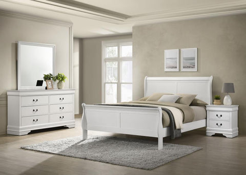 White / 5 Pc. Bed, Nightstand, Dresser, Mirror, Chest / Twin