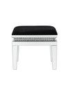 Lotus - Vanity Stool - Mirrored, Faux Ice Cube Crystals