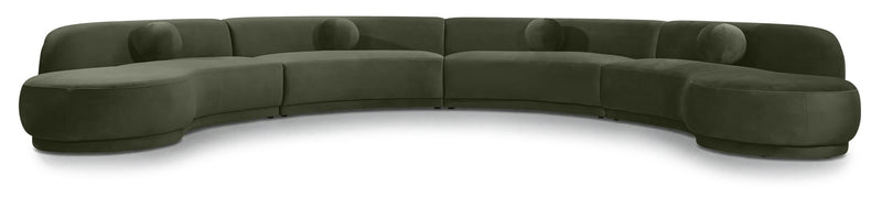 Avra - 189" Velvet Performance Fabric Upholstered Sectional