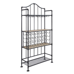 Edina - Wine Rack - Oak & Sandy Black